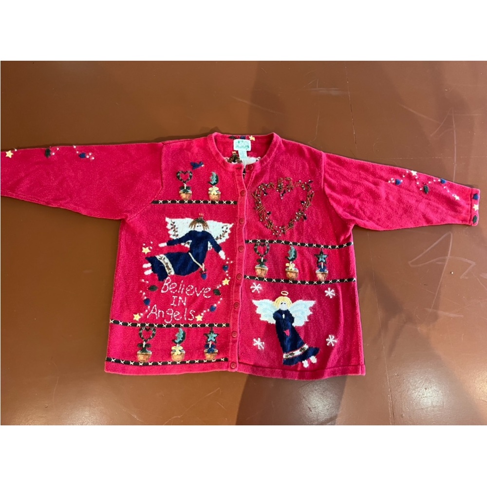 Quacker Factory Red Angel Cardigan